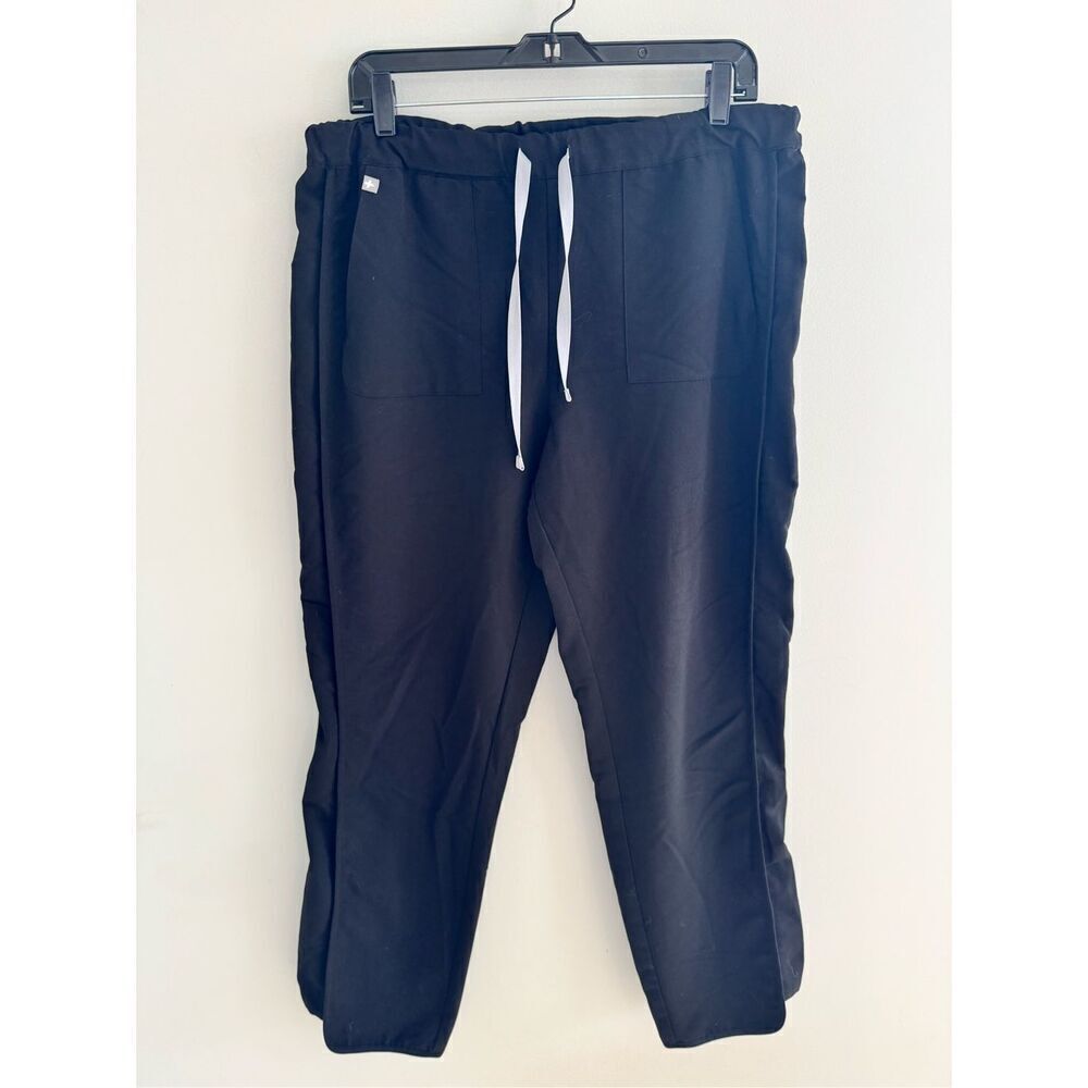 FIGS Black Drawstring Black Scrub Pants, Size L
